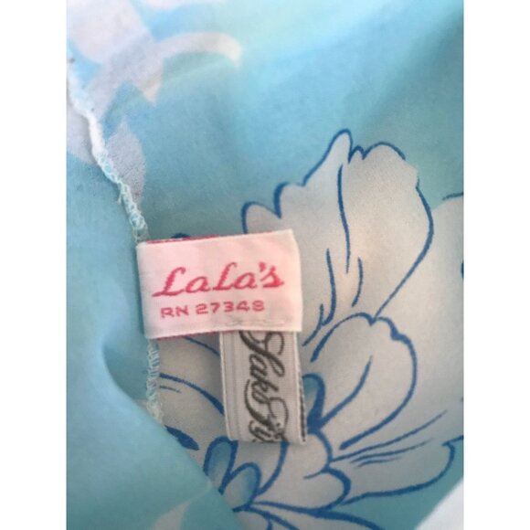 Vtg Negligée 1970's "LALA" Saks Fifth Avenue Blue Floral Lingerie 3 Piece - Picture 6 of 10